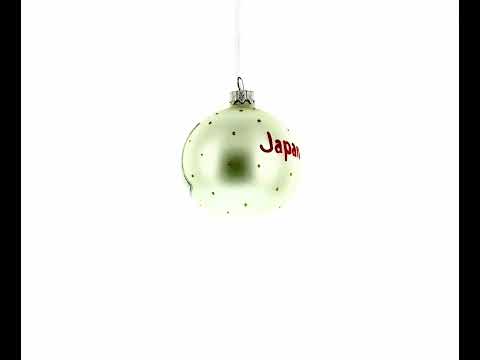Adorno navideño de bola de cristal con la bandera de Japón, 3,25 pulgadas