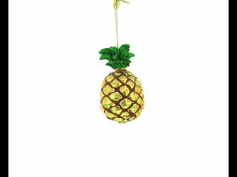 Pineapple Glass Christmas Ornament
