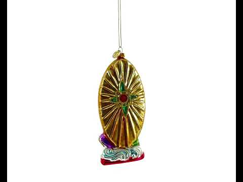 Reverent Virgin Mary Glass Christmas Ornament