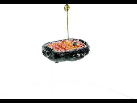Barbecue Grill Glass Christmas Ornament