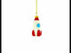 Space Rocket Glass Christmas Ornament