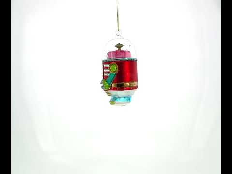Glitzernder Roboter-Weihnachtsschmuck aus Glas
