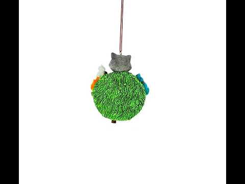 Camping Raccoon with Marshmallow Campfire Resin Christmas Ornament