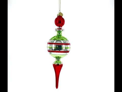 Vintage Style Multicolored Finial Glass Christmas Ornament