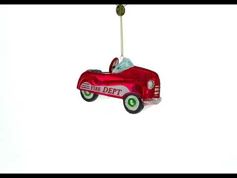 Adorno navideño de cristal con forma de coche de juguete retro