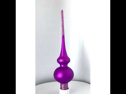 Lila Weihnachtsbaumspitze aus Glas mit funkelnder Spitze, 28 cm (11 Zoll)