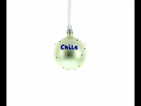 Adorno navideño de bola de cristal con la bandera de Chile, 3,25 pulgadas