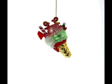 Holiday Ice Cream Glass Christmas Ornament