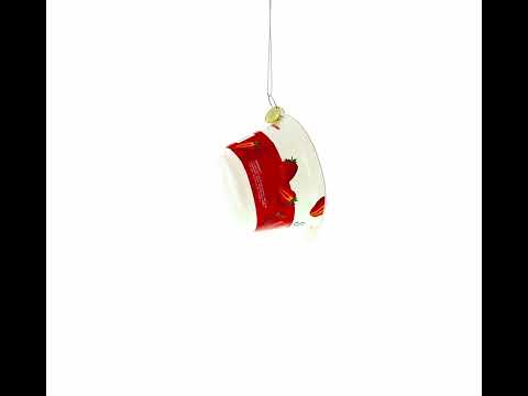 Strawberry Yogurt Glass Christmas Ornament