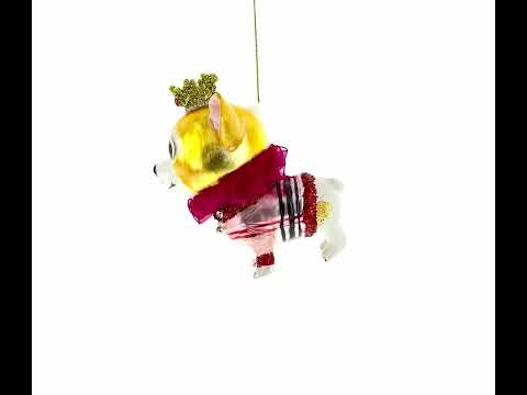 Chihuahua Glass Christmas Ornament