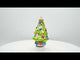 Tree Adorned with Golden Garland Glass Christmas Ornament