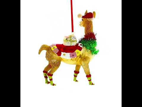 Lama mit Geschenken – Christbaumschmuck aus Glas