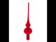 Glossy Red with Sparkling Top Mouth Blown Glass Christmas Tree Topper 11 Inches