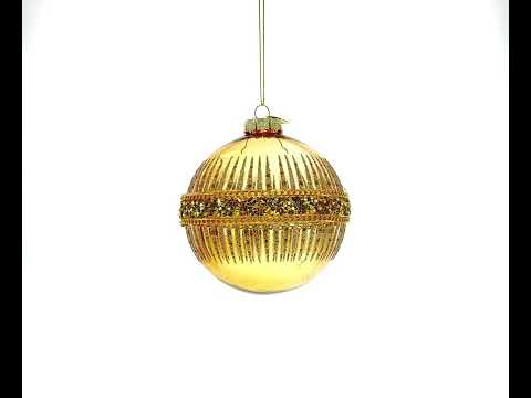 Glittering Gold Glass Christmas Ornament