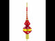 Dimensional White Diamond Trellis on Red Mouth Blown Glass Christmas Tree Topper 11 Inches