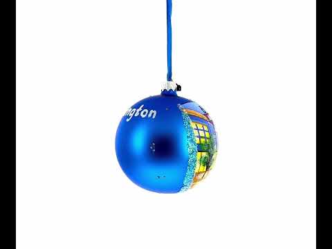 Weihnachtskugel aus Glas, 4 Zoll, Church Street Marketplace, Burlington, Vermont, USA