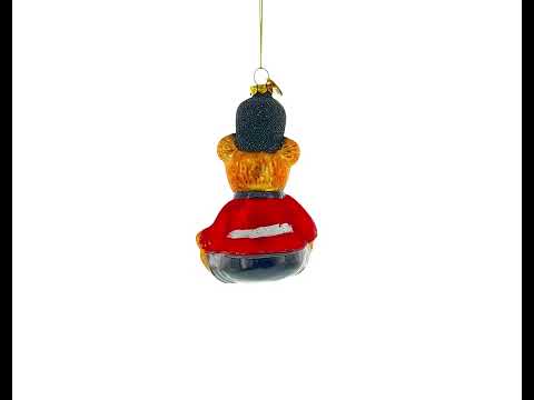 Adorno navideño de cristal con forma de oso de peluche con uniforme de la Guardia Real