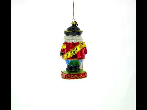 New Year Festive Nutcracker Glass Christmas Ornament