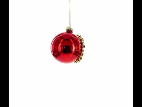 Red Jewel Burst Glass Christmas Ornament