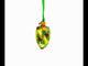 Golden with Holly Leaf and Red Berry Accents Mini Glass Egg Ornament 2.9 Inches