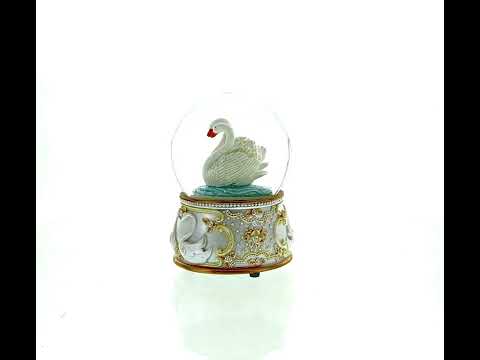 Romantic Swan Spinning Musical Water Snow Globe