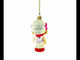 Toddler Girl With Pacifier Glass Christmas Ornament