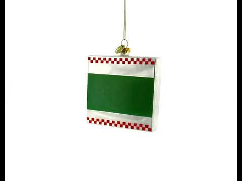 Pizza Box Glass Christmas Ornament