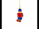 Hockey Player Glass Christmas Ornament