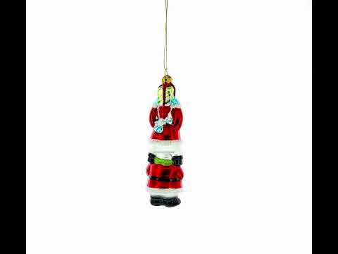 Snowmen Friends Sharing Gifts Glass Christmas Ornament