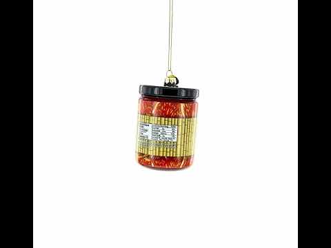 Spicy Kimchi Jar Glass Christmas Ornament
