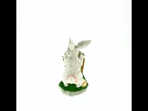 Hand Painted Bunny with Yellow Chick Easter Tabletop Decor 7 Inches Tall