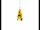 Yellow Excavator Glass Christmas Ornament