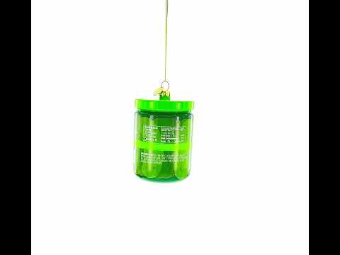 Kosher Dill Pickles Jar Glass Christmas Ornament