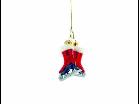 Weihnachtsschmuck aus Glas, rote Schlittschuhe