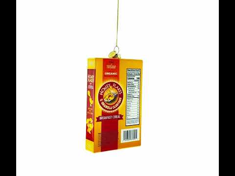 Honey Flakes Granola Cereal Blown Glass Christmas Ornament