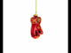 Glossy Red Mitten Glass Christmas Ornament