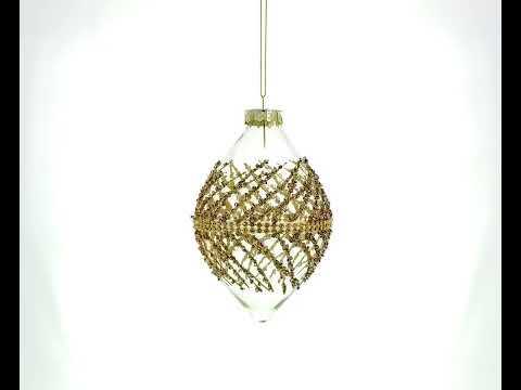 Golden Glitters on Clear Glass Radiant Glass Christmas Ornament