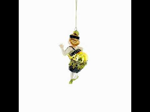 Gatsby Glam Flapper Girl Glass Christmas Ornament