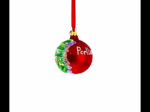 Internationaler Rosenversuchsgarten in Portland, Oregon – Glaskugel-Weihnachtsschmuck, 8,25 cm (3,25 Zoll)