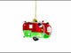 Festive Camper Trailer with Lights Glass Christmas Ornament