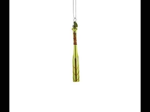 Classic Baseball Bat Glass Christmas Ornament
