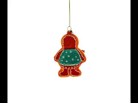 Sweet Gingerbread Man Glass Christmas Ornament