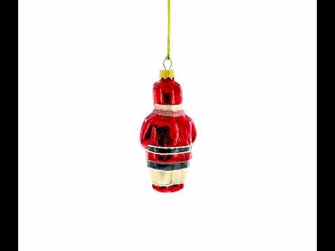 Martial Arts Wrestler in Red Costume Glass Christmas Ornament