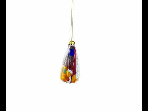 Chicken Nuggets Box Glass Christmas Ornament