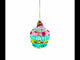 Cupcake with Glitter Accents Glass Christmas Ornament