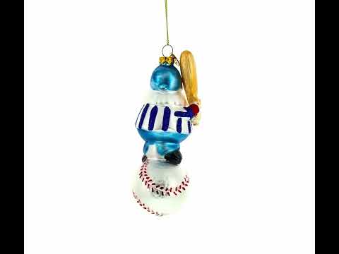 Weihnachtsmann, der Baseballspieler, aus Glas