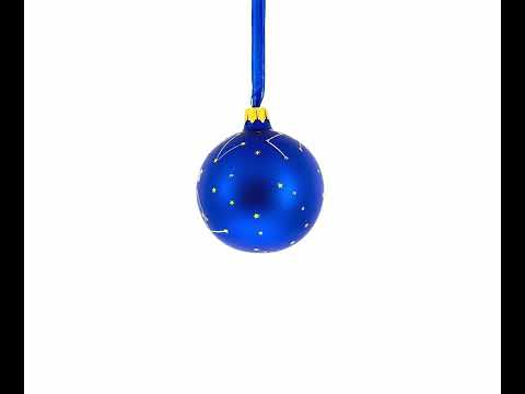 Adorno navideño de bola de cristal con el signo del horóscopo Acuario de 8,25 cm