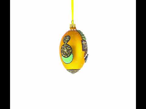 Italienischer Couturier-Weihnachtsschmuck in Ei-Form mit Ohrringmotiv, 10 cm (4 Zoll)