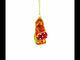 Monkey with Wine Bottle Glass Christmas Ornament