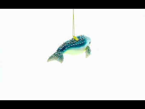 Blue Whale Glass Christmas Ornament